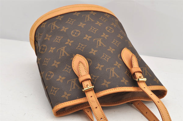 Authentic Louis Vuitton Monogram Bucket PM Shoulder Tote Bag M42238 Junk 2626K