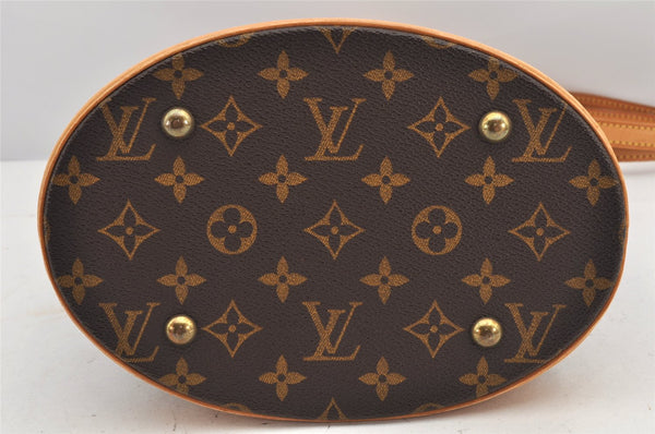 Authentic Louis Vuitton Monogram Bucket PM Shoulder Tote Bag M42238 Junk 2626K