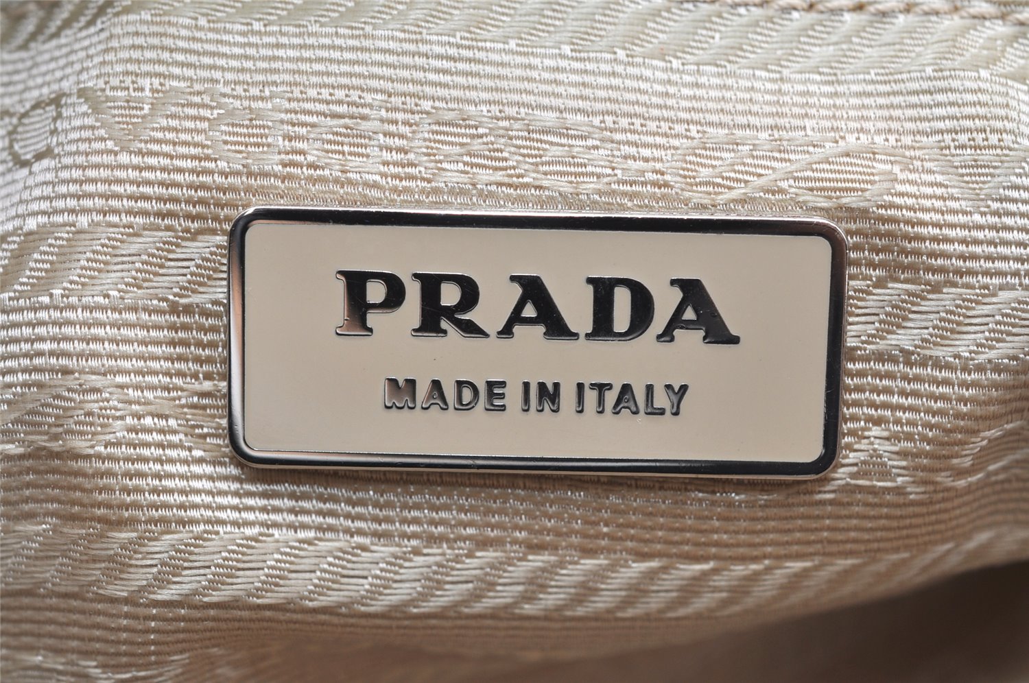 Authentic PRADA Vintage Suede Leather Shoulder Hand Bag Purse Beige 2627K