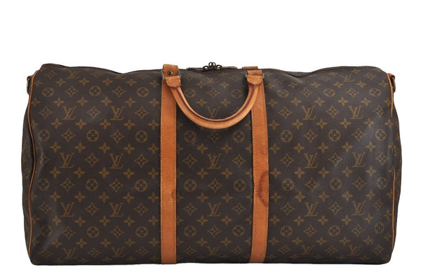 Authentic Louis Vuitton Monogram Keepall Bandouliere 60 M41412 Boston Bag 2628J