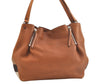 Authentic BURBERRY Vintage Leather Canvas Check Shoulder Tote Bag Brown 2628K