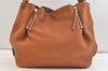 Authentic BURBERRY Vintage Leather Canvas Check Shoulder Tote Bag Brown 2628K