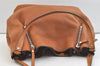 Authentic BURBERRY Vintage Leather Canvas Check Shoulder Tote Bag Brown 2628K
