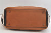 Authentic BURBERRY Vintage Leather Canvas Check Shoulder Tote Bag Brown 2628K