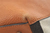 Authentic BURBERRY Vintage Leather Canvas Check Shoulder Tote Bag Brown 2628K