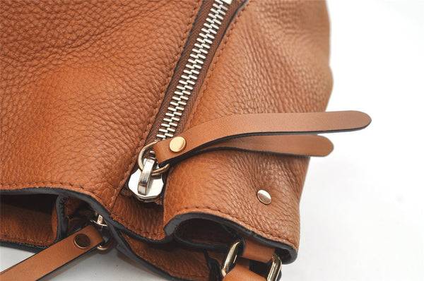 Authentic BURBERRY Vintage Leather Canvas Check Shoulder Tote Bag Brown 2628K