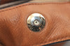 Authentic BURBERRY Vintage Leather Canvas Check Shoulder Tote Bag Brown 2628K