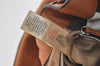 Authentic BURBERRY Vintage Leather Canvas Check Shoulder Tote Bag Brown 2628K