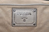 Authentic PRADA Vintage Leather Nappa 2Way Shoulder Tote Bag Beige Black 2632K