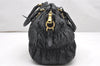 Authentic PRADA Vintage Nappa Gaufre 2Way Shoulder Hand Bag Leather Black 2633K