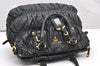 Authentic PRADA Vintage Nappa Gaufre 2Way Shoulder Hand Bag Leather Black 2633K