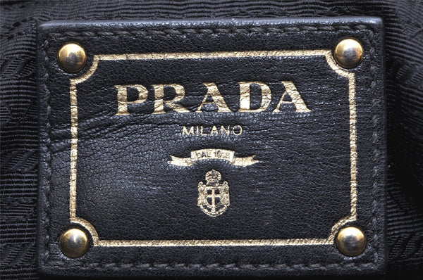 Authentic PRADA Vintage Nappa Gaufre 2Way Shoulder Hand Bag Leather Black 2633K