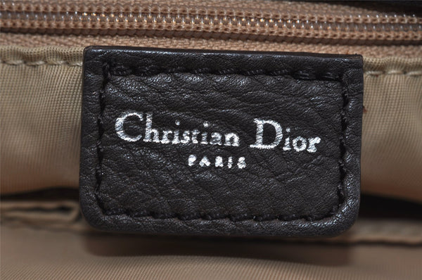 Authentic Christian Dior Trotter Street Chic Tote Bag Canvas Leather Brown 2635I