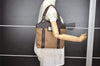 Authentic Christian Dior Trotter Street Chic Tote Bag Canvas Leather Brown 2635I