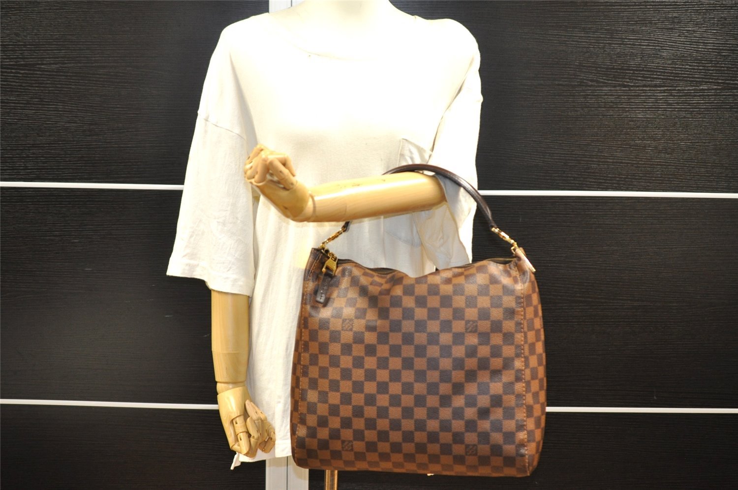 Authentic Louis Vuitton Damier Portobello PM Shoulder Hand Bag N41184 LV 2636I