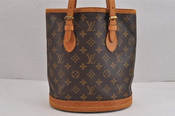 Authentic Louis Vuitton Monogram Bucket PM Shoulder Tote Bag M42238 LV 2637J