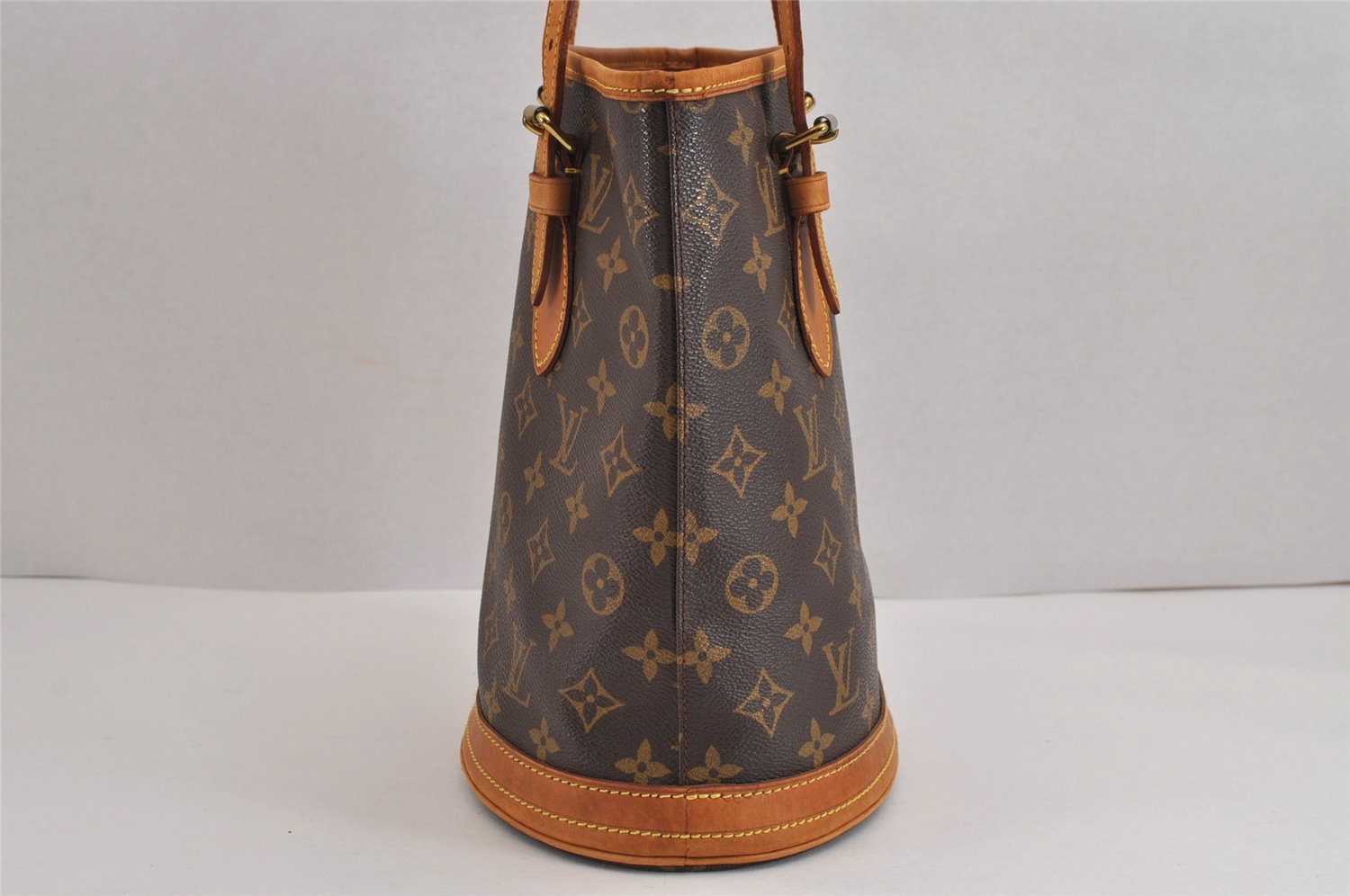 Authentic Louis Vuitton Monogram Bucket PM Shoulder Tote Bag M42238 LV 2637J