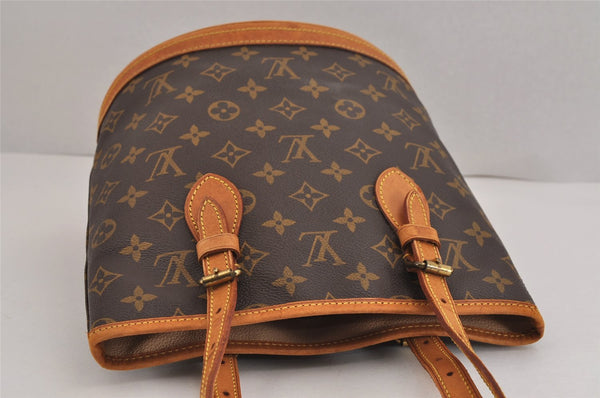 Authentic Louis Vuitton Monogram Bucket PM Shoulder Tote Bag M42238 LV 2637J