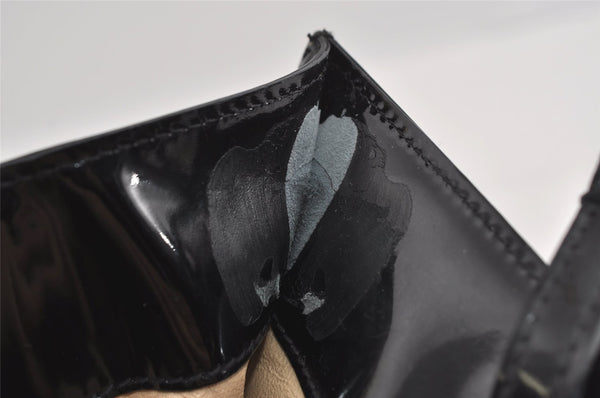 Authentic FENDI Vintage Shoulder Tote Bag Enamel Black 2640I