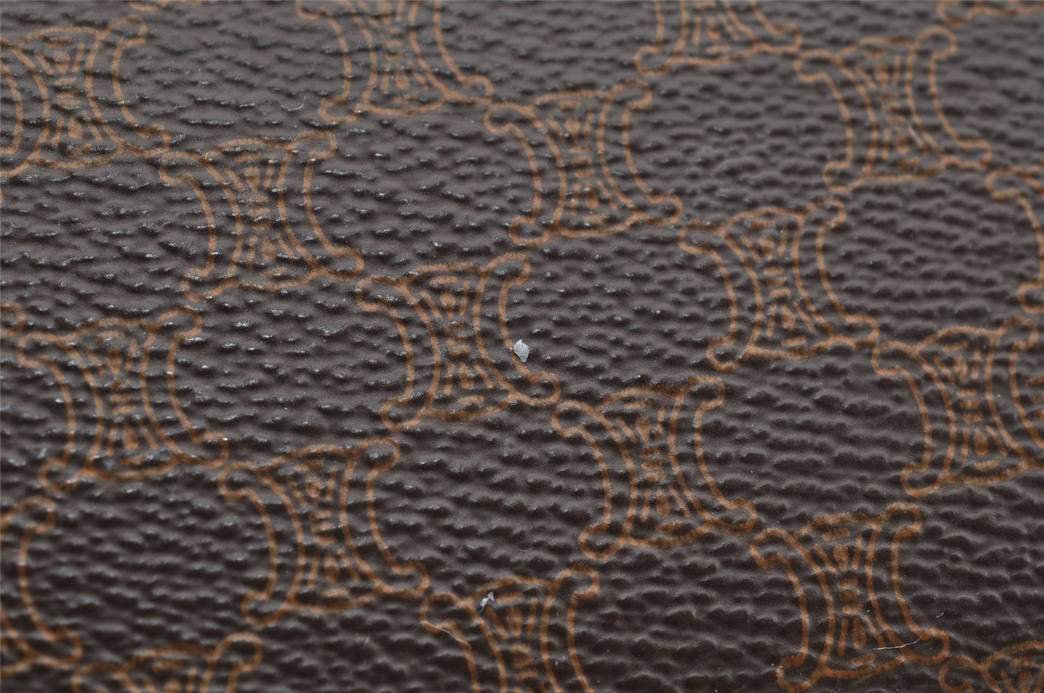 Authentic CELINE Macadam Blason Pattern Hand Boston Bag PVC Leather Brown 2641I