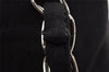 Authentic CHANEL Cotton Leather CoCo Mark Chain Hand Bag Purse Black 2644I