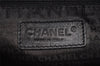 Authentic CHANEL Cotton Leather CoCo Mark Chain Hand Bag Purse Black 2644I