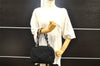 Authentic CHANEL Cotton Leather CoCo Mark Chain Hand Bag Purse Black 2644I