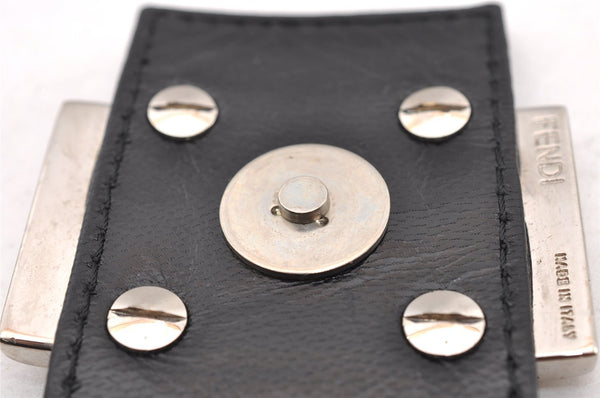 Authentic FENDI Vintage Shoulder Hand Bag Purse Jersey Leather Black 2645I