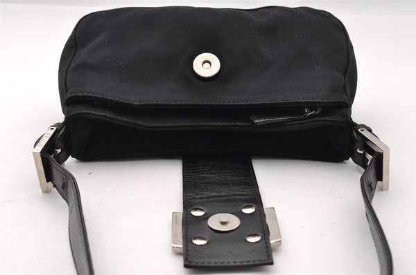 Authentic FENDI Vintage Shoulder Hand Bag Purse Jersey Leather Black 2645I