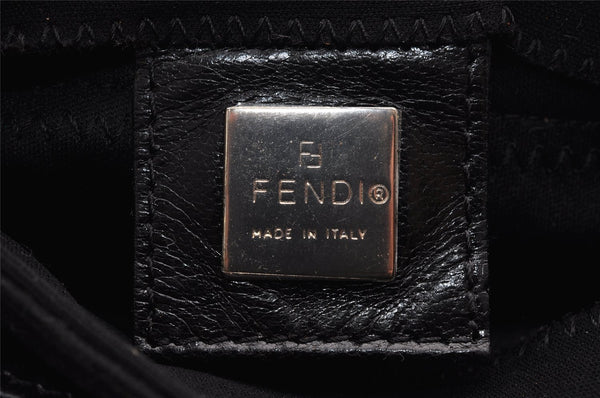 Authentic FENDI Vintage Shoulder Hand Bag Purse Jersey Leather Black 2645I