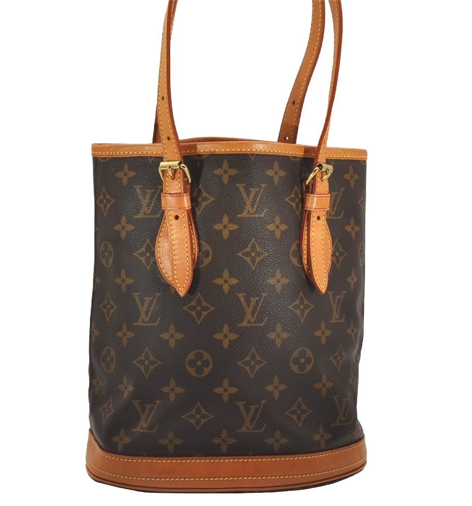 Authentic Louis Vuitton Monogram Bucket PM Shoulder Tote Bag M42238 LV 2645J