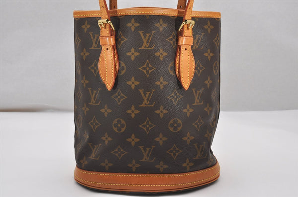 Authentic Louis Vuitton Monogram Bucket PM Shoulder Tote Bag M42238 LV 2645J