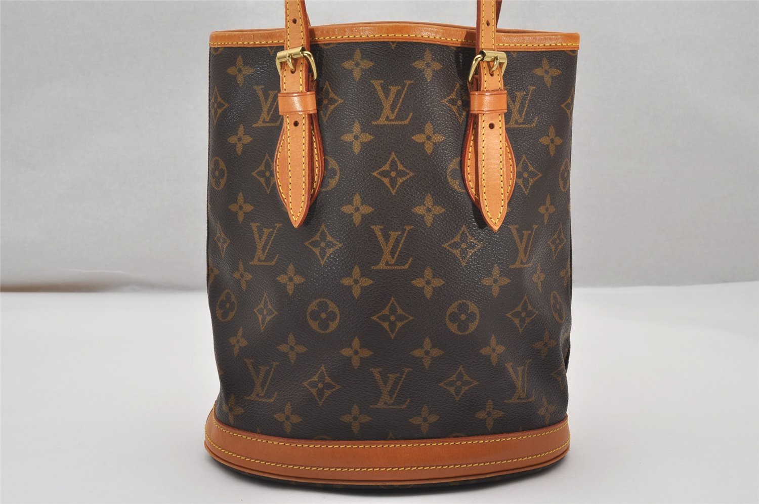 Authentic Louis Vuitton Monogram Bucket PM Shoulder Tote Bag M42238 LV 2645J