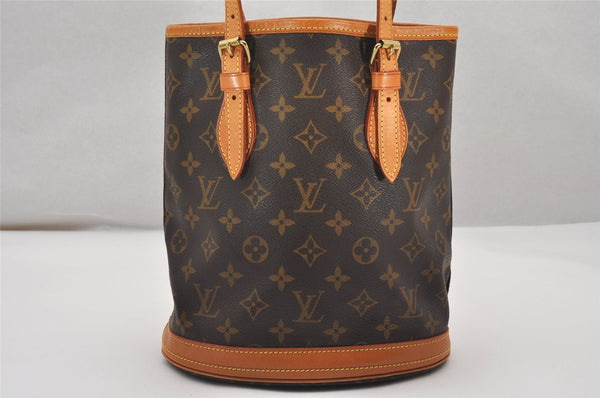Authentic Louis Vuitton Monogram Bucket PM Shoulder Tote Bag M42238 LV 2645J