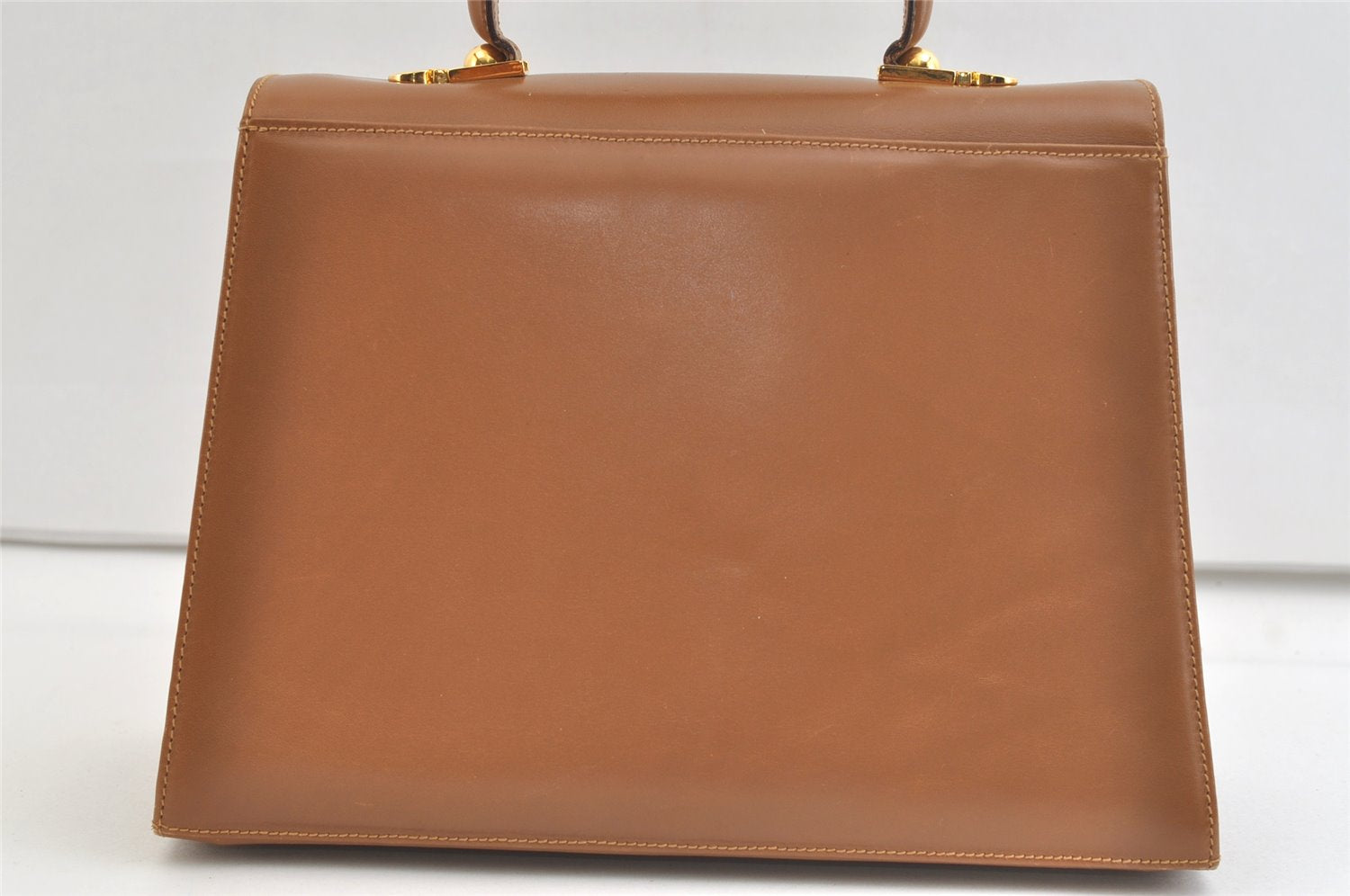 Authentic Salvatore Ferragamo Gancini Leather 2Way Shoulder Hand Bag Brown 2645K