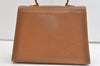 Authentic Salvatore Ferragamo Gancini Leather 2Way Shoulder Hand Bag Brown 2645K