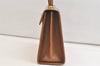 Authentic Salvatore Ferragamo Gancini Leather 2Way Shoulder Hand Bag Brown 2645K