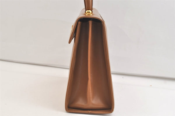 Authentic Salvatore Ferragamo Gancini Leather 2Way Shoulder Hand Bag Brown 2645K