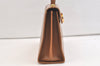 Authentic Salvatore Ferragamo Gancini Leather 2Way Shoulder Hand Bag Brown 2645K