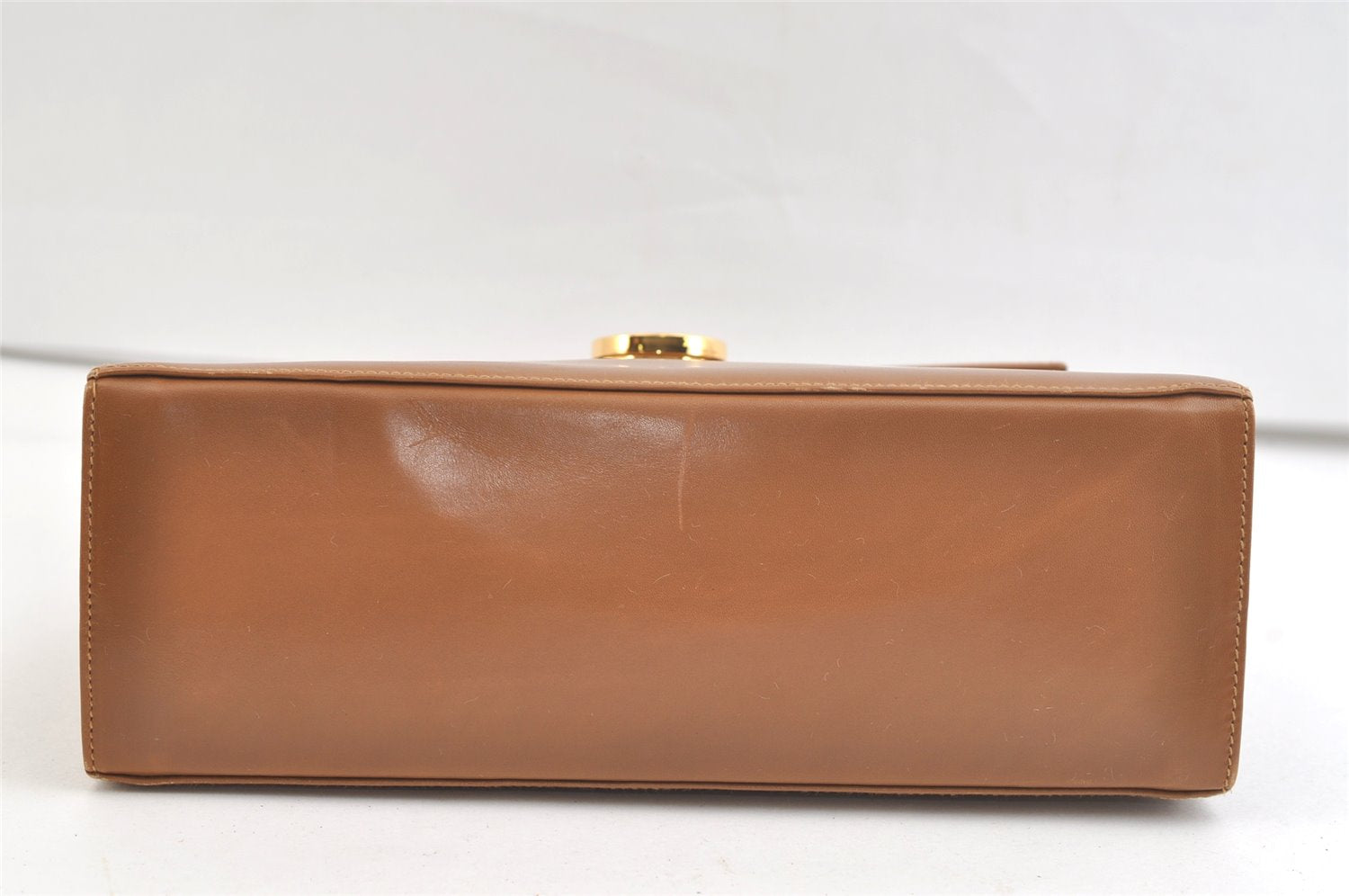 Authentic Salvatore Ferragamo Gancini Leather 2Way Shoulder Hand Bag Brown 2645K