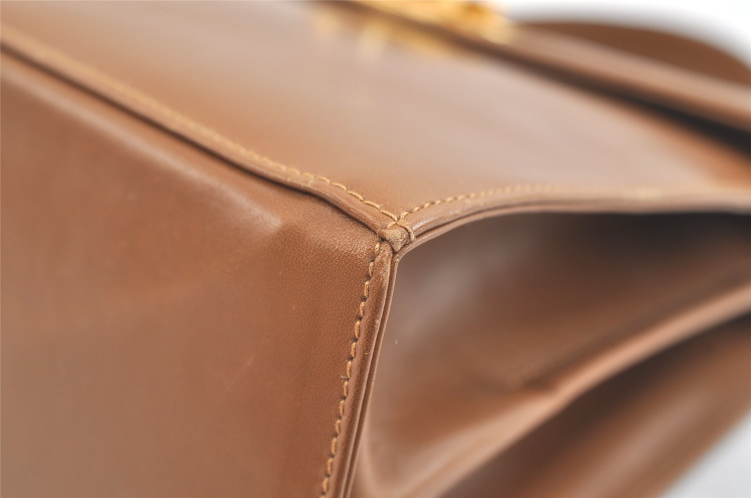Authentic Salvatore Ferragamo Gancini Leather 2Way Shoulder Hand Bag Brown 2645K
