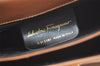 Authentic Salvatore Ferragamo Gancini Leather 2Way Shoulder Hand Bag Brown 2645K