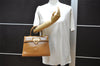 Authentic Salvatore Ferragamo Gancini Leather 2Way Shoulder Hand Bag Brown 2645K