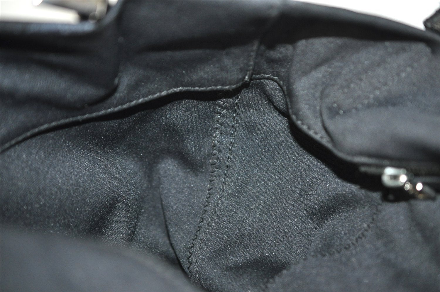 Authentic FENDI Vintage Jersey Leather Shoulder Tote Bag Purse Black 2646I