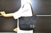 Authentic FENDI Vintage Jersey Leather Shoulder Tote Bag Purse Black 2646I