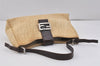 Authentic FENDI Vintage Zucca Shoulder Hand Bag Canvas Leather Beige 2646K