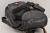 Authentic GUCCI Vintage Bamboo Drawstring Backpack Leather Black 2647K