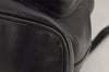 Authentic GUCCI Vintage Bamboo Drawstring Backpack Leather Black 2647K