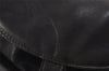 Authentic GUCCI Vintage Bamboo Drawstring Backpack Leather Black 2647K