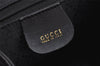 Authentic GUCCI Vintage Bamboo Drawstring Backpack Leather Black 2647K